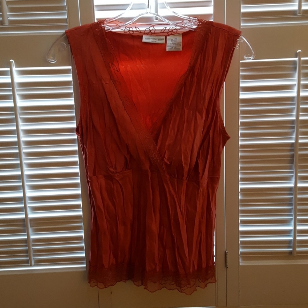 Sleeveless Top Burnt Orange Color